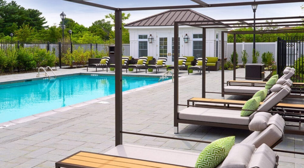 the pool at Encore Luxury Living apartments