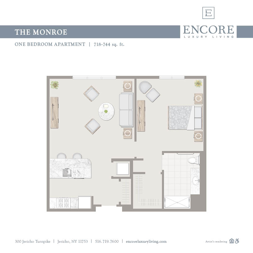 The Monroe Floor Plan at Encore Luxury Living in Long Island
